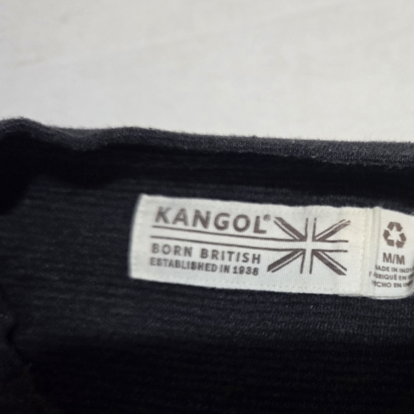 Kangol Waffle Knit Henley Black Long Sleeve Cotton Thermal Medium Mens Top - Picture 10 of 10